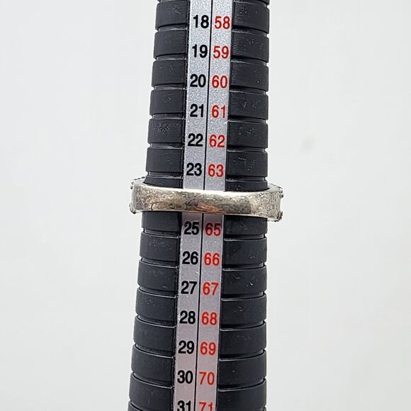 Vintage Sterling Silver Cubic Zirconia Size 10.75 Heavy Ring - Picture 10 of 10